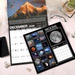 2025 Anime Calendar with Moon Phases & Large Blocks