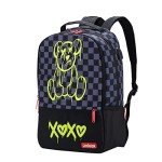 UNIKER Laptop Backpack for Boys,Graffiti Backpack for Men,Cartoon School Backpack,Designer Laptop Backpack for 15.6 Inch,Black Bear