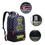 UNIKER Laptop Backpack for Boys,Graffiti Backpack for Men,Cartoon School Backpack,Designer Laptop Backpack for 15.6 Inch,Black Bear