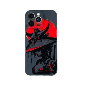 SIMPLYMDRN Slim for iPhone 16 Pro Max Case - Warrior Design - Cool Case for Men - Fighter Assassin Case - Slim and Flexible (Kunoichi Black)