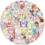 Cartoon Animal Stickers,50Pcs Kids Fantasy Creature Animals Waterproof Vinyl Stickers for Laptop Skateboard Bumper Journal,Cute Kawaii Anime Stickers for Girls Teens