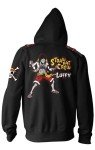 Ripple Junction One Piece Men's Full Zip-Up Hooded Sweatshirt Monkey D. Luffy Straw Hat Crew Anime Fleece Hoodie Medium Black