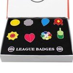 8Pcs Pocket Monsters Gym Badges Collection Gift Box,Pins Mystic Instinct Badges