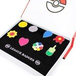 8Pcs Pocket Monsters Gym Badges Collection Gift Box,Pins Mystic Instinct Badges