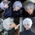 COSPLAZA Cosplay Wig Short Silver White Fluffy male anime show Halloween party Hair Wigs