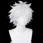 COSPLAZA Cosplay Wig Short Silver White Fluffy male anime show Halloween party Hair Wigs