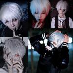 COSPLAZA Cosplay Wig Short Silver White Fluffy male anime show Halloween party Hair Wigs
