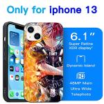 TNOLTK 3D iPh 13 Case Anime Motion Anime Phone Case Shockproof Soft TPU Anti-Scratch Non-Slip Japanese Manga Case for iPh 13 6.1 Inch