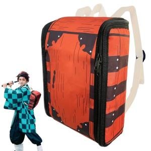 Cosplay Backpack Gifts Box Wooden Printing Mini Bag Anime Merch Cosplay Props for Boys Girls Kids Teens,11.8×8.6 inches