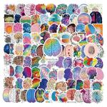 122 PCS Brain Stickers Cartoon Anime Aesthetic Waterproof Vinyl Sticker for Water Bottle Laptop Phone Scrapbooking Journaling for Adults Teens Kids for Party Supply Favor Decor