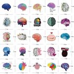 122 PCS Brain Stickers Cartoon Anime Aesthetic Waterproof Vinyl Sticker for Water Bottle Laptop Phone Scrapbooking Journaling for Adults Teens Kids for Party Supply Favor Decor