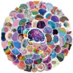 122 PCS Brain Stickers Cartoon Anime Aesthetic Waterproof Vinyl Sticker for Water Bottle Laptop Phone Scrapbooking Journaling for Adults Teens Kids for Party Supply Favor Decor