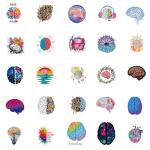 122 PCS Brain Stickers Cartoon Anime Aesthetic Waterproof Vinyl Sticker for Water Bottle Laptop Phone Scrapbooking Journaling for Adults Teens Kids for Party Supply Favor Decor