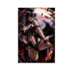 Fuwo Albedo Overlord Anime Poster Sexy Hot Anime Game Girl Big Boobs Poster 90s Canvas Wall Art Room Aesthetic Decor Posters 12x18inch(30x45cm)