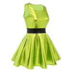 Plus Size Metallic Dress for Women's Rave Outfits Holographic 70s Disco Bachelorette Outfit Sexy Halloween Costumes Anime Wet Look Skater Dress 90s Dancewear Fruit Green L