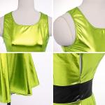 Plus Size Metallic Dress for Women's Rave Outfits Holographic 70s Disco Bachelorette Outfit Sexy Halloween Costumes Anime Wet Look Skater Dress 90s Dancewear Fruit Green L