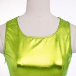 Plus Size Metallic Dress for Women's Rave Outfits Holographic 70s Disco Bachelorette Outfit Sexy Halloween Costumes Anime Wet Look Skater Dress 90s Dancewear Fruit Green L