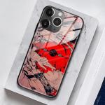 Megumi Sukuna vs Satoru JJK Creativity Design Anime Glass Phone Case, Manga Pattern Glossy Cover, Soft Silicone Shell for iPhone 16 Pro Max