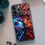 Akatxezy Satoru vs. Yuji Sukuna JJK Tempered Glass Glossy Anime Phone Case - Soft Silicone Protection Shell, Manga Character Design for iPhone 15