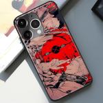 Megumi Sukuna vs Satoru JJK Creativity Design Anime Glass Phone Case, Manga Pattern Glossy Cover, Soft Silicone Shell for iPhone 16 Pro Max