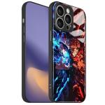 Akatxezy Satoru vs. Yuji Sukuna JJK Tempered Glass Glossy Anime Phone Case - Soft Silicone Protection Shell, Manga Character Design for iPhone 15