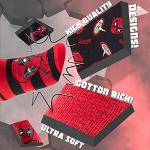 Marvel Mens Calf Socks, Soft Crew Socks for Work, Sports, Casual, Pack of 5 - Spiderman, Deadpool or Avengers Gifts for Men (7/10 US, Red/Black)