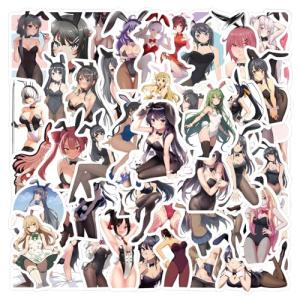 60Pcs Anime Bunny Girls Sexy Sticker for Adult Laptop Skateboard Motorcycle Car Bike Luggage Trolley Case Decoration Waterproof Decals Sticker (Bunny)