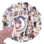 60Pcs Anime Bunny Girls Sexy Sticker for Adult Laptop Skateboard Motorcycle Car Bike Luggage Trolley Case Decoration Waterproof Decals Sticker (Bunny)