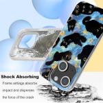 Buccilly iPhone 13/14 Case, Black Cat Design, Slim Silicone Bumper Case, Wireless Charging Compatible