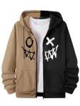 RoseSeek Men's Zip Up Hoodies Graphic Long Sleeve Pullover Hoodies Sweatshirt Western Streetwear Hoodies Multicolor Medium