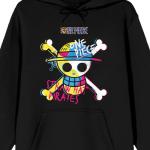 Bioworld One Piece (Live Action) Graffiti-Style Straw Hat Pirates Adult Black Graphic Hoodie-Medium