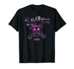 One Piece Anime Colorful Straw Hat Glitch with Kanji T-Shirt