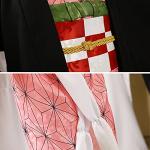 UQJE Kids Kamado Tanjir Cosplay Costumes Anime Tanjir Cosplay Outfit Halloween Kimono Set-XL