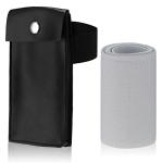 Frienda Ninja Kunai Bag with Bandage Halloween Ninja Cosplay Japan Anime Costume Accessories Black PU Leather Storage Bag with Elastic Band for Unisex Anime Fans