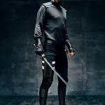 Frienda Ninja Kunai Bag with Bandage Halloween Ninja Cosplay Japan Anime Costume Accessories Black PU Leather Storage Bag with Elastic Band for Unisex Anime Fans