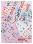 EAMOTOL 48 Sheets Anime Girl Journaling Stationery Stickers - Calendar Decorative Frosted PET Sticker for Scrapbook Journal Diary Planner DIY Craft Album Phone Case Cup- 12 Constellation Cartoon Girl