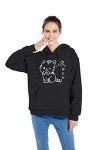 Cute Black Cat Hoodies for Women, Medium