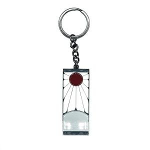 Demon Slayer Tanjiro Kamado Hanafuda Metal Pendant Keychain | Heavy Duty Car Key Ring Holder | Metal Brooch Badge Accessories For Backpack, Purse, Lanyard | Anime Gifts and Collectibles