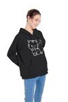 Cute Black Cat Hoodies for Women, Medium