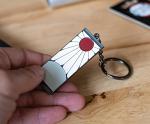 Demon Slayer Tanjiro Kamado Hanafuda Metal Pendant Keychain | Heavy Duty Car Key Ring Holder | Metal Brooch Badge Accessories For Backpack, Purse, Lanyard | Anime Gifts and Collectibles