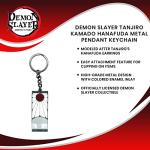 Demon Slayer Tanjiro Kamado Hanafuda Metal Pendant Keychain | Heavy Duty Car Key Ring Holder | Metal Brooch Badge Accessories For Backpack, Purse, Lanyard | Anime Gifts and Collectibles