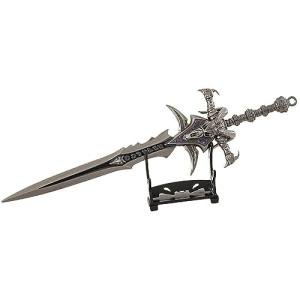 FAYAIALO Mini Frostmourne Lich King Metal Sword - Foam Arthas Cosplay Model for Desktop Display Collectibles (12 Inches)