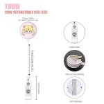 TJIUSI 3PCS Cute Retractable Badge Reel With Alligator Clip - Pink Nursing Name Badge Clip for Office Work, Nurse, Doctor, Teacher