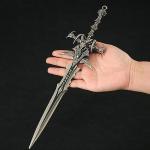 FAYAIALO Mini Frostmourne Lich King Metal Sword - Foam Arthas Cosplay Model for Desktop Display Collectibles (12 Inches)