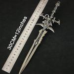 FAYAIALO Mini Frostmourne Lich King Metal Sword - Foam Arthas Cosplay Model for Desktop Display Collectibles (12 Inches)