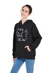 Cute Black Cat Hoodies for Women, Medium