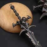 FAYAIALO Mini Frostmourne Lich King Metal Sword - Foam Arthas Cosplay Model for Desktop Display Collectibles (12 Inches)
