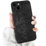 Lovmooful Compatible for iPhone 13 Case Cute Cool Dragon Black Design for Girls Women Soft TPU Shockproof Protective Girly for iPhone 13-Dragon