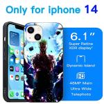 TNOLTK 3D iPh 14 Case Anime Motion Anime Phone Case Shockproof Soft TPU Anti-Scratch Non-Slip Japanese Manga Case for iPh 14 6.1 Inch