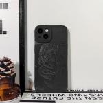 Lovmooful Compatible for iPhone 13 Case Cute Cool Dragon Black Design for Girls Women Soft TPU Shockproof Protective Girly for iPhone 13-Dragon